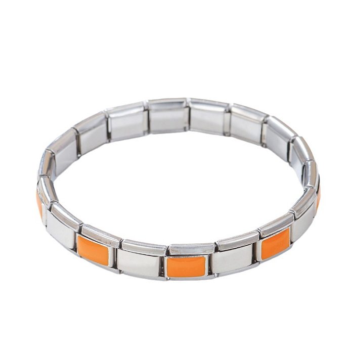 Retro Rectangle Stainless Steel Plating Bangle