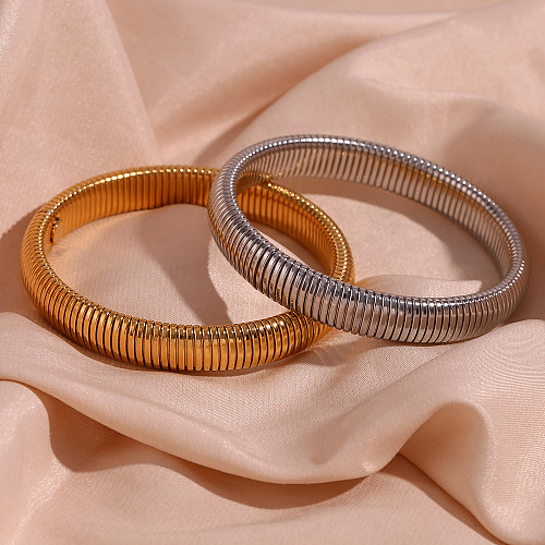 Bracelet de placage en acier inoxydable de couleur unie de style simple de style vintage
