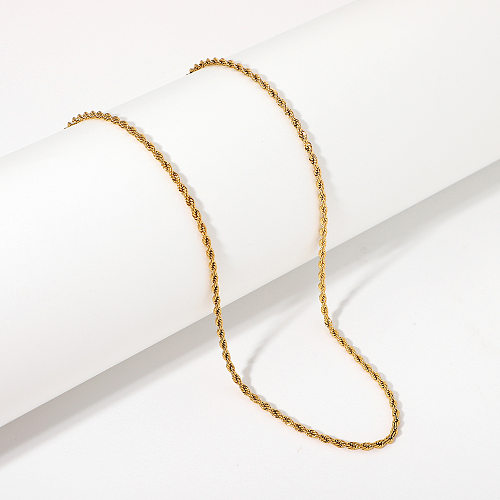 Collar de acero inoxidable chapado en oro de 18 quilates, joyería, collar de cadena fina de oro