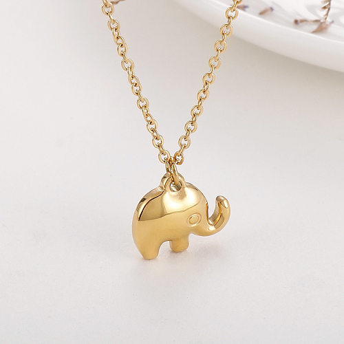 Fashion Elephant Stainless Steel Plating Pendant Necklace 1 Piece