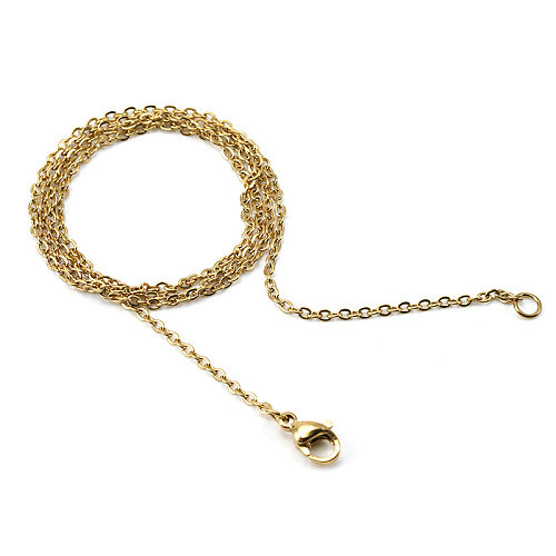 Colar de aço inoxidável geométrico de estilo simples com corrente banhada a ouro colares de aço inoxidável