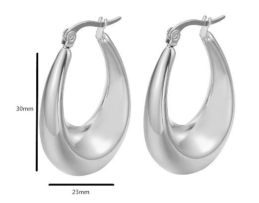 1 paire de boucles d'oreilles plaquées or 18 carats en acier inoxydable en forme de U de style simple