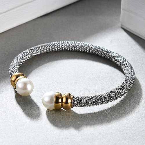 Bracelet de placage en acier titane de couleur unie de style simple en gros