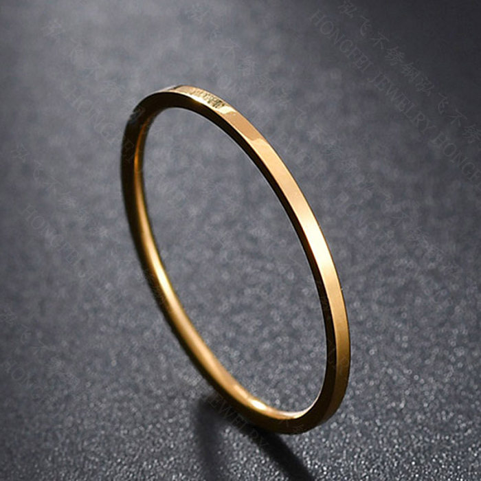 Titanium&Stainless Steel Korea Geometric Ring  (Steel Color-6) NHHF1091-Steel-color-6