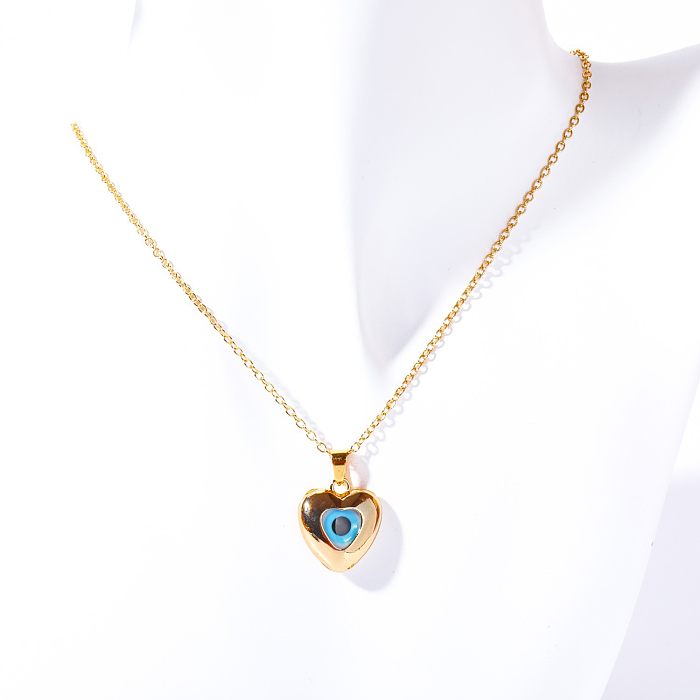 Fashion Water Droplets Eye Stainless Steel Plating Pendant Necklace 1 Piece