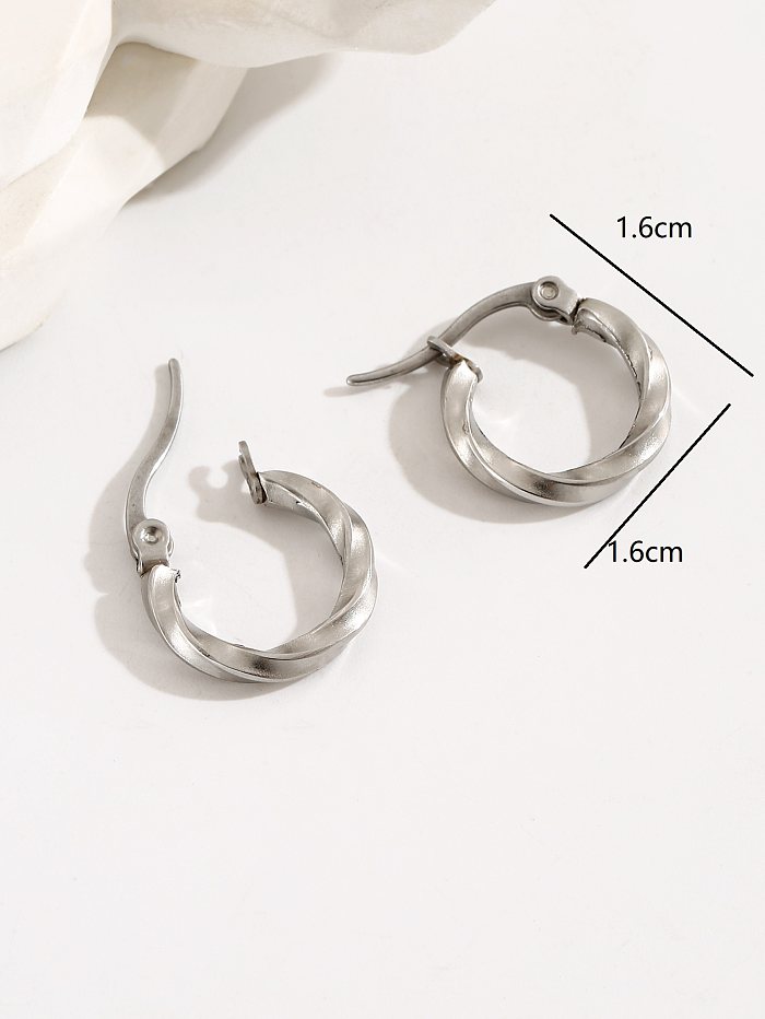 1 Pair Simple Style Circle Stainless Steel  Plating 18K Gold Plated White Gold Plated Hoop Earrings