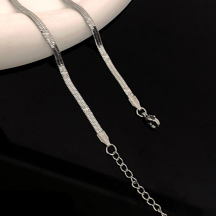 Fashion Solid Color Stainless Steel Plating Necklace 1 Piece
