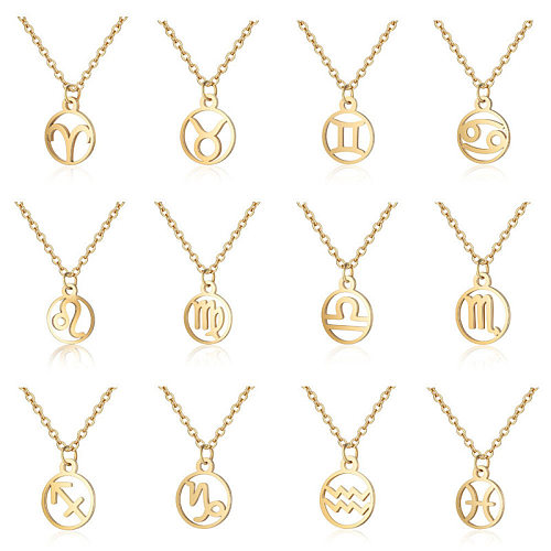 Fashion Constellation Stainless Steel  Stainless Steel Plating Pendant Necklace