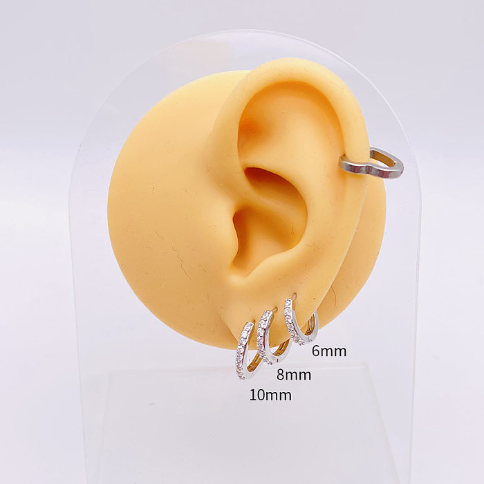 1 paire de boucles d'oreilles créoles plaquées en acier inoxydable, Style Simple, étoile