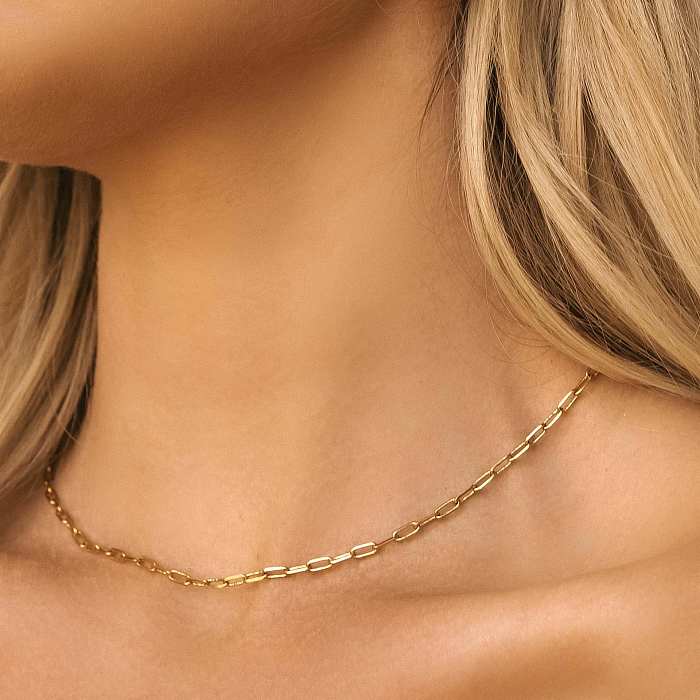 1 Piece Retro Solid Color Stainless Steel Plating Necklace