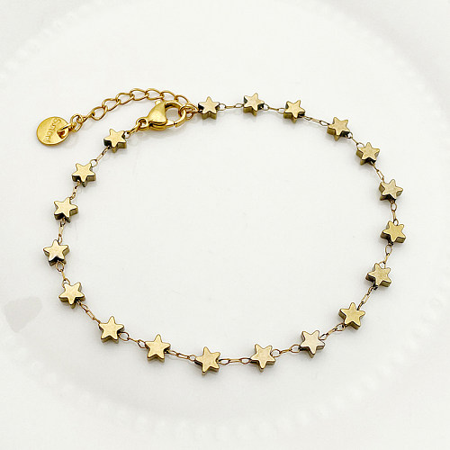 Simple Style Commute Star Stainless Steel Plating Gold Plated Bracelets