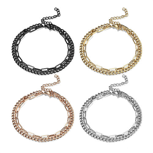 IG Style Chain Stainless Steel Double-Layer Bracelet