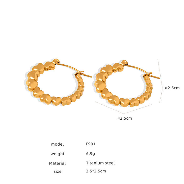 1 Pair Casual Simple Style Solid Color Plating Stainless Steel 18K Gold Plated Earrings