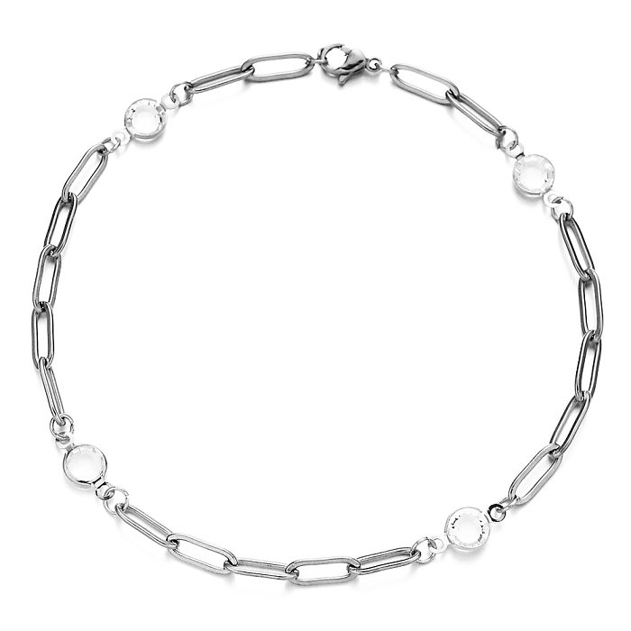 Bracelets en cristal artificiel plaqué or, Style Hip-Hop Simple, géométrique, en acier inoxydable, vente en gros