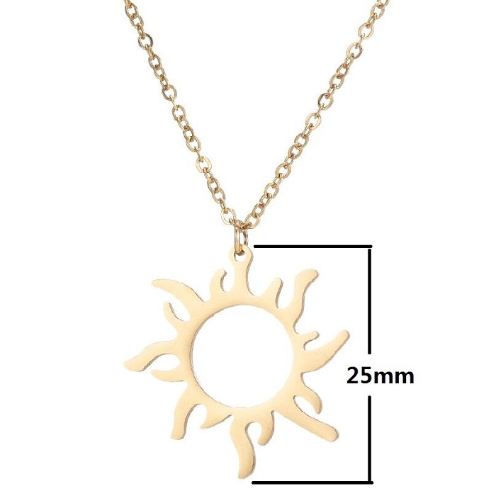 Fashion Geometric Stainless Steel  Plating Pendant Necklace