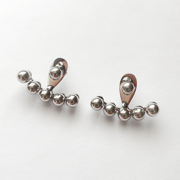 1 Pair Casual Simple Style Round Stainless Steel  Stainless Steel Ear Studs