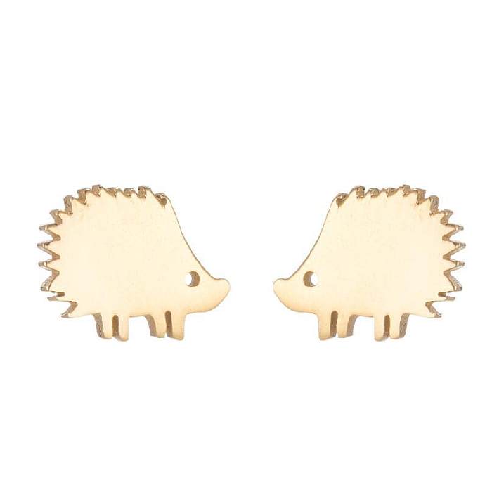 Simple Style Animal Stainless Steel  Hollow Out Ear Studs 1 Pair