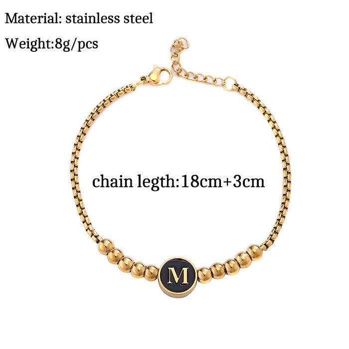 Fashion Letter Titanium Steel Enamel Bracelets 1 Piece