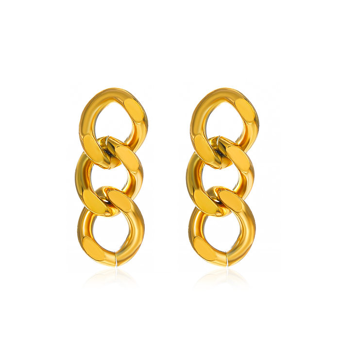 1 Pair Elegant Lady Geometric Plating Stainless Steel Drop Earrings