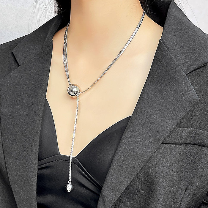 Streetwear Geometric Stainless Steel  Plating Layered Necklaces