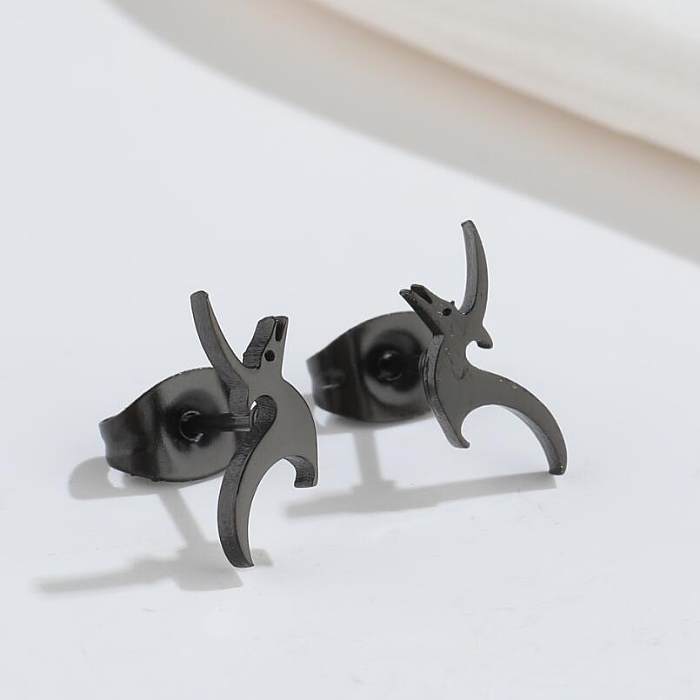 Simple Style Dinosaur Stainless Steel  Plating Ear Studs 1 Pair