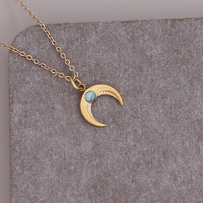 Bull Head Moon Eyes Pendant Stainless Steel  Necklace Wholesale jewelry
