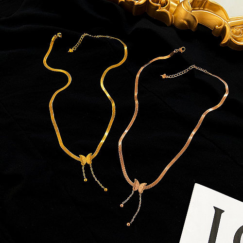 Simple Style Butterfly Stainless Steel  Plating Necklace