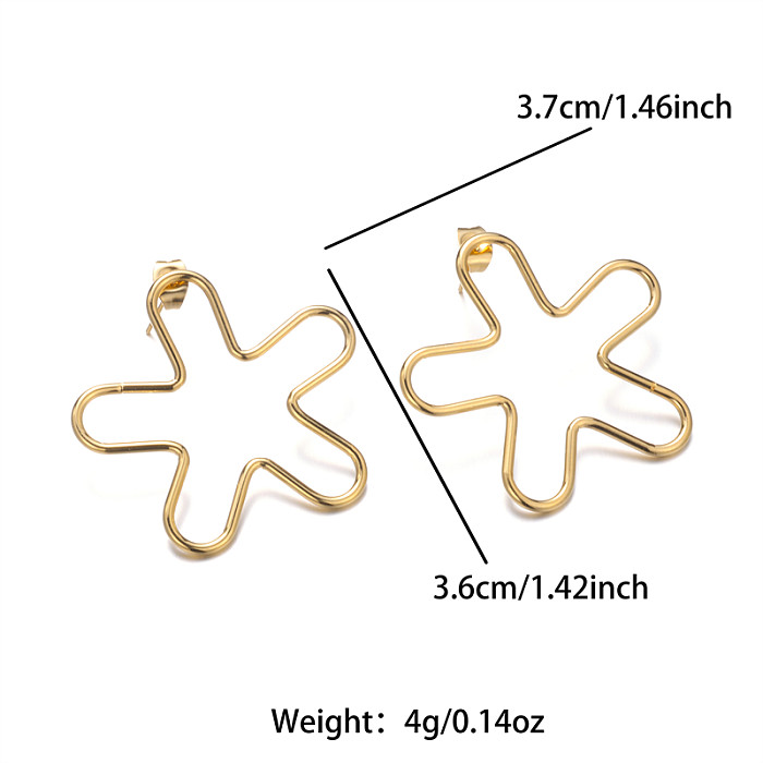 1 Pair Simple Style Flower Plating Stainless Steel  18K Gold Plated Ear Studs
