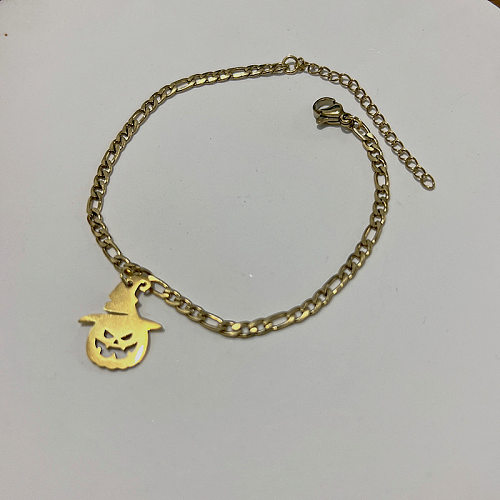 Hip-Hop Streetwear Skull Titanium Steel Plating Bracelets 1 Piece
