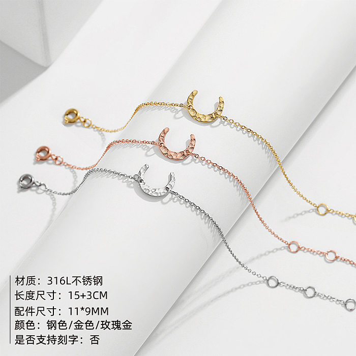 New Accessories Simple Stainless Steel Creative Moon-shaped Bracelet Gold-plated Fashion Bracelet Wholesale jewelry