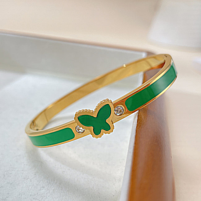 Wholesale Simple Style Butterfly Stainless Steel Butterfly Bangle