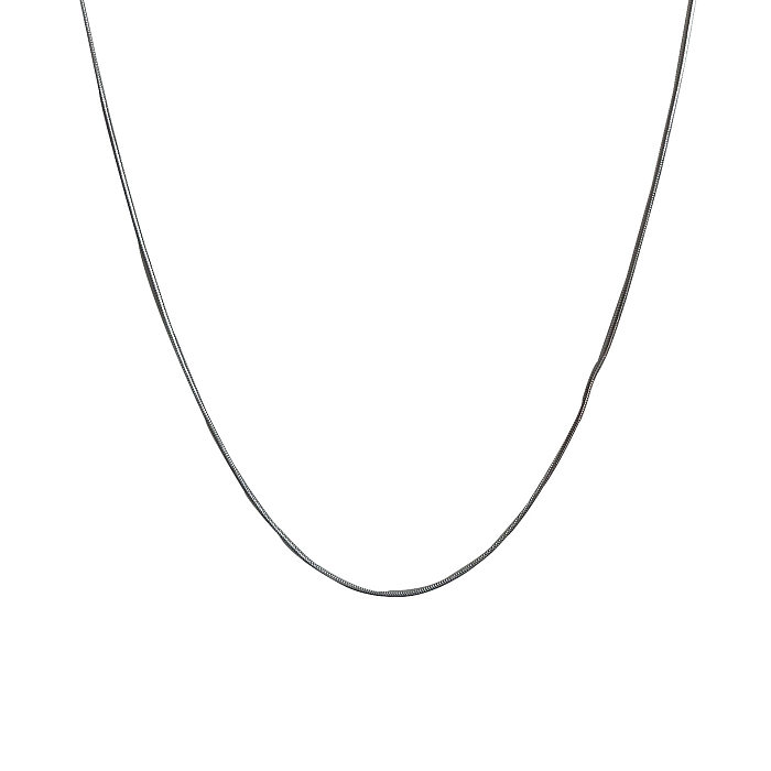 Casual Simple Style Solid Color Stainless Steel Necklace