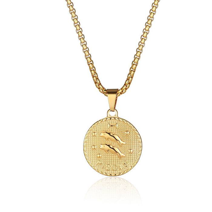 Fashion Constellation Stainless Steel Pendant Necklace Gold Plated Stainless Steel  Necklaces