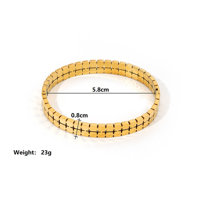 Simple Style Solid Color Titanium Steel Plating Gold Plated Bangle