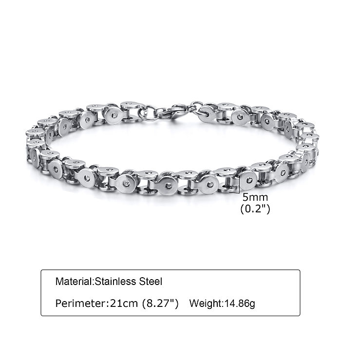 Bracelets de placage de polissage en acier inoxydable géométrique décontracté 1 pièce