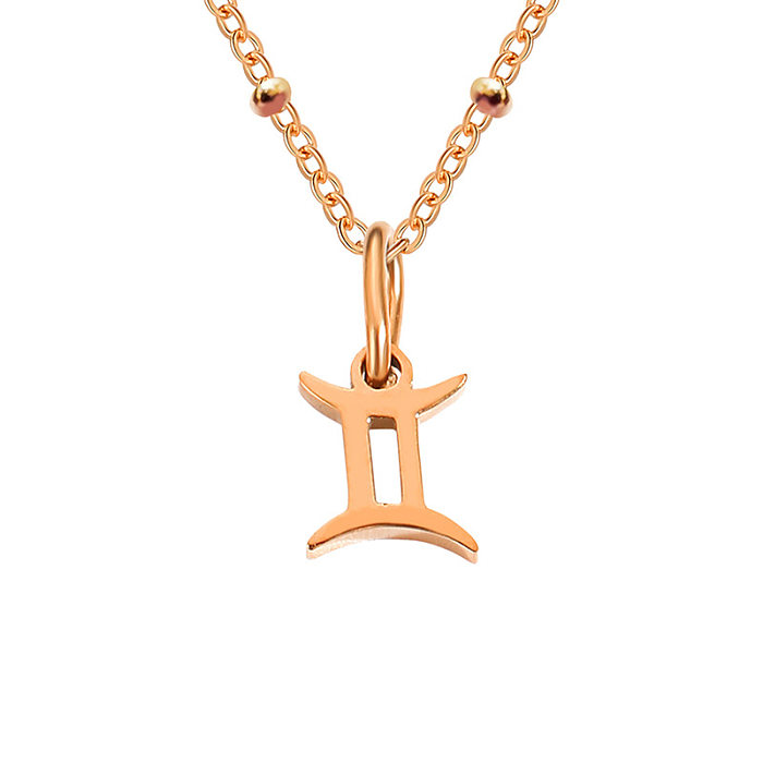 Simple Style Constellation Stainless Steel  Plating Gold Plated Pendant Necklace