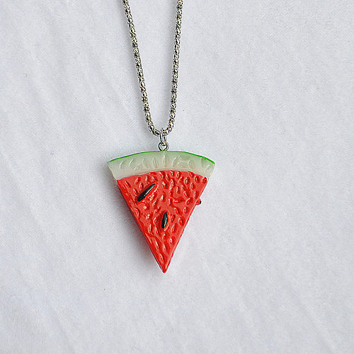 Fashion Fruit Stainless Steel  Resin Plating Pendant Necklace 1 Piece