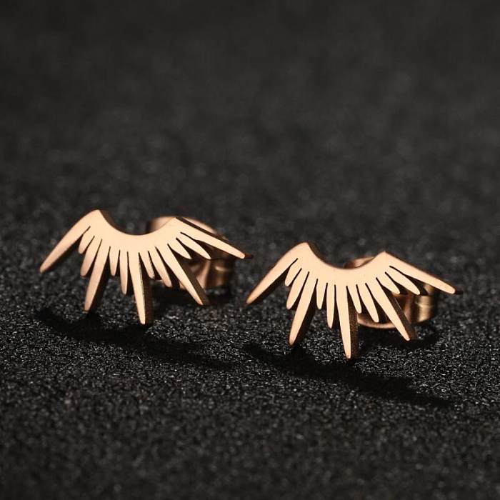 1 Pair Simple Style Sector Stainless Steel  Irregular Plating Ear Studs