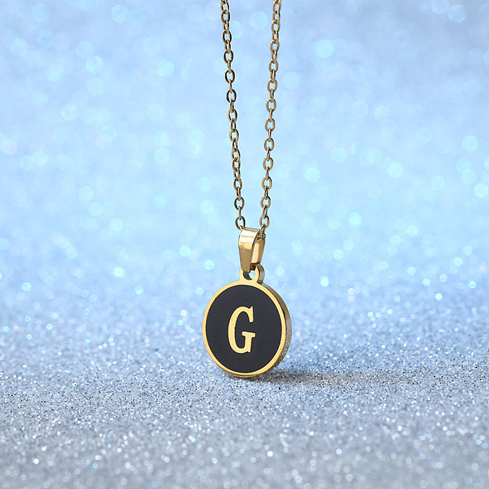 Simple Style Letter Stainless Steel  Plating Pendant Necklace 1 Piece