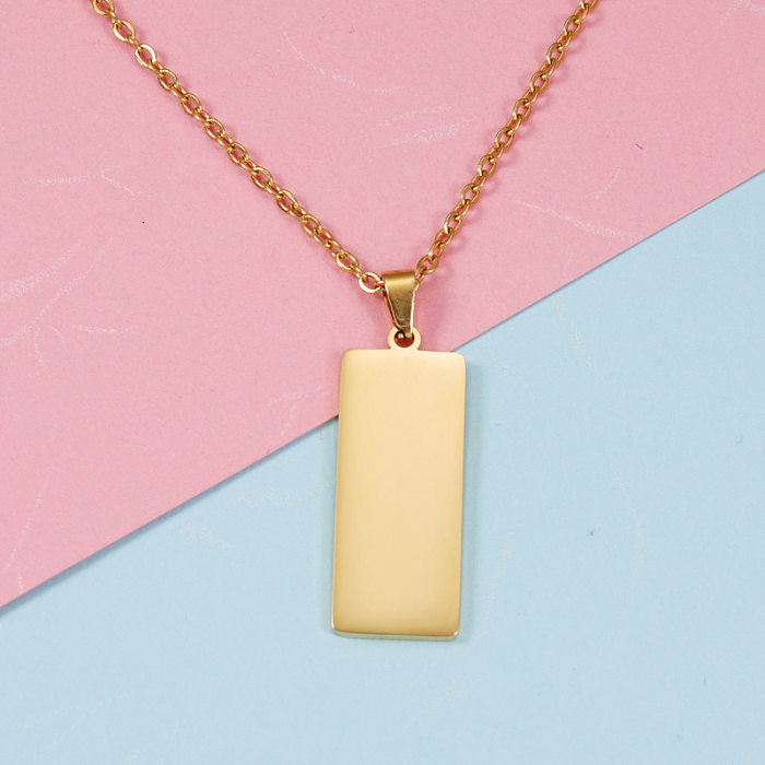 Simple Style Classic Style Geometric Stainless Steel  Gold Plated Silver Plated Pendant Necklace In Bulk