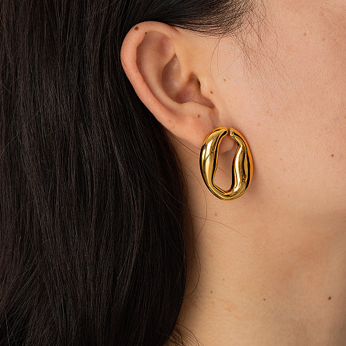 1 Pair IG Style Streetwear Geometric Plating Stainless Steel  18K Gold Plated Earrings