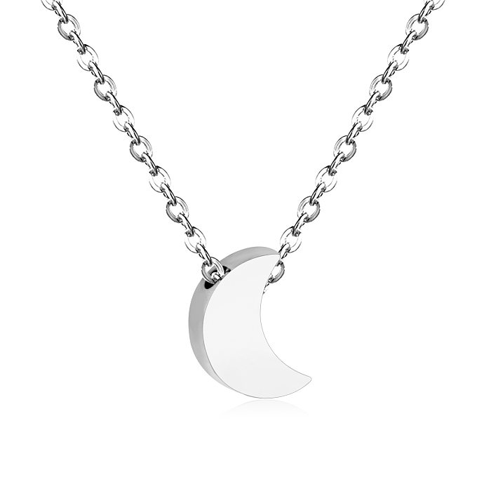 Fashion Star Moon Heart Shape Stainless Steel  Pendant Necklace 1 Piece