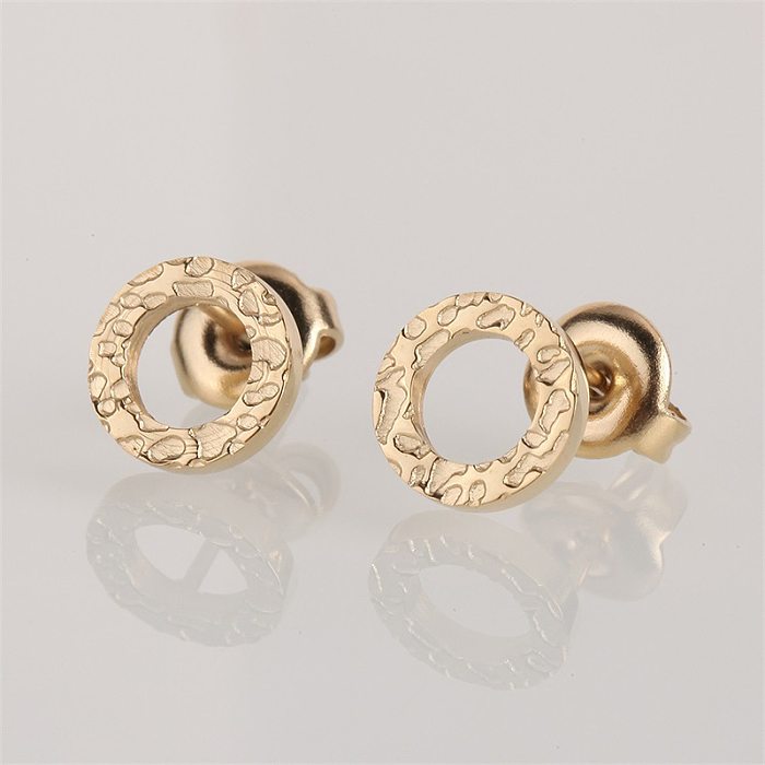 1 Pair Simple Style Solid Color Stainless Steel  Plating 14K Gold Plated Ear Studs