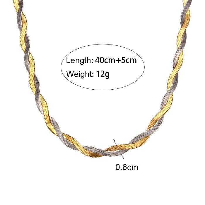 Geometrische Edelstahl-Halskette für Damen, Geometrie-Beschichtung, Metall, keine eingelegten Edelstahl-Halsketten