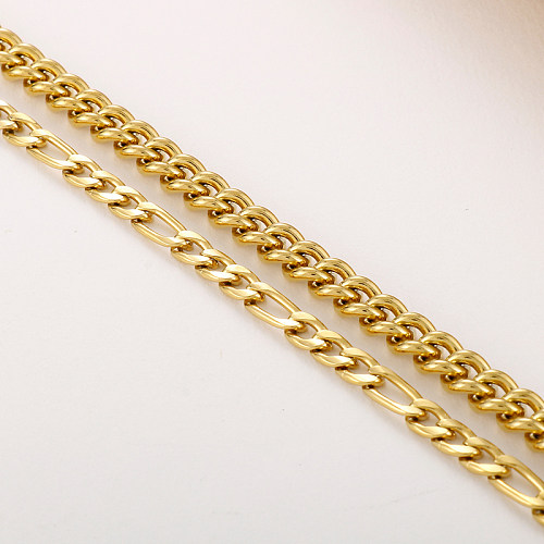 Hip-Hop Geometric Stainless Steel Plating Bracelets