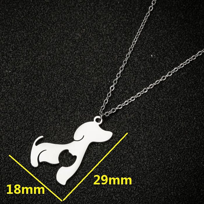 1 Stück modische Hunde-Halskette mit Edelstahl-Beschichtung und Anhänger