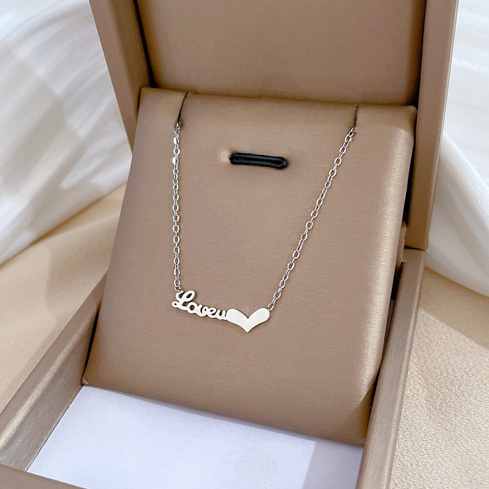 Fashion Letter Stainless Steel Gold Plated Necklace