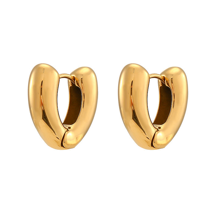 Fashion Heart Shape Stainless Steel  Earrings Plating Stainless Steel  Earrings
