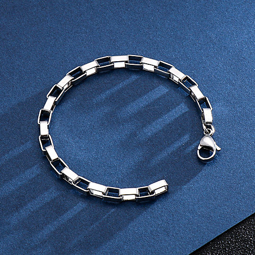 Simple Style Streetwear Geometric Titanium Steel Polishing Bracelets