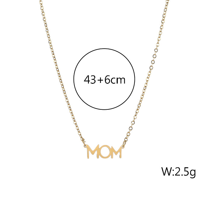 Simple Style Letter Stainless Steel  Stainless Steel Plating Hollow Out 18K Gold Plated Necklace